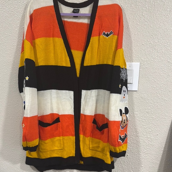 Colorful Halloween Cardigan with Cartoon Patches - Picture 1 of 5